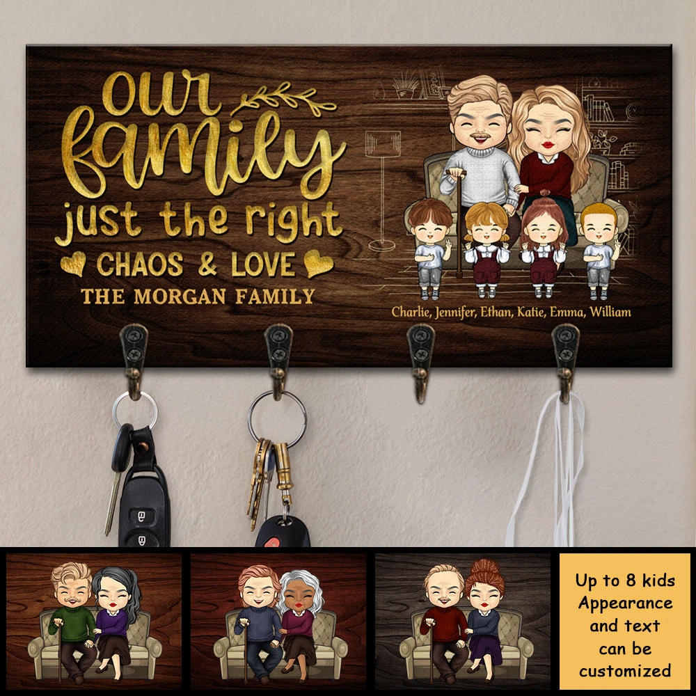Our Family Just The Right Chaos And Love - Personalized Key Hanger, Key Holder - Gift For Couples, Husband Wife 3 Our Family Just The Right Chaos And Love - Personalized Key Hanger, Key Holder - Gift For Couples, Husband Wife - Image 3