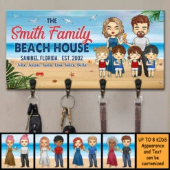 Beach House Where Family Go To Become Friends - Personalized Key Hanger, Key Holder - Gift For Couples, Husband Wife -Pawfect House Store 7.ad c0d786ec 4868 4bb7 9e38 3611af7fb532