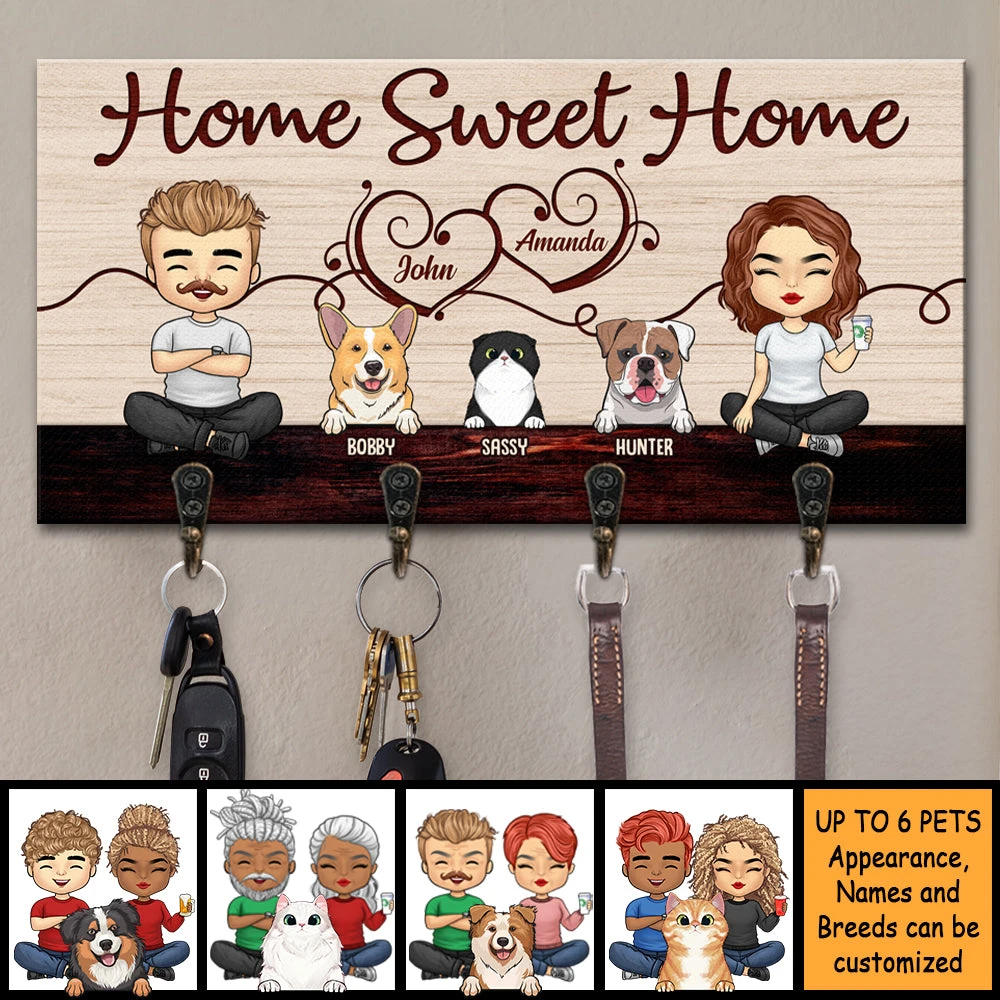 Welcome To Our Sweet Home - Personalized Key Hanger, Key Holder - Gift For Couples, Husband Wife 3 Welcome To Our Sweet Home - Personalized Key Hanger, Key Holder - Gift For Couples, Husband Wife - Image 3