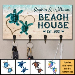 Turtles On The Beach - Personalized Key Hanger, Key Holder - Gift For Couples, Husband Wife 5 Turtles On The Beach - Personalized Key Hanger, Key Holder - Gift For Couples, Husband Wife -Pawfect House Store 7.ad c6c12d81 dbcd 4759 91b0 598eb956912c