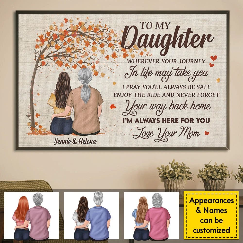 I'm Always Here For You - Personalized Horizontal Poster - Gift For Daughter 4 I'm Always Here For You - Personalized Horizontal Poster - Gift For Daughter - Image 4