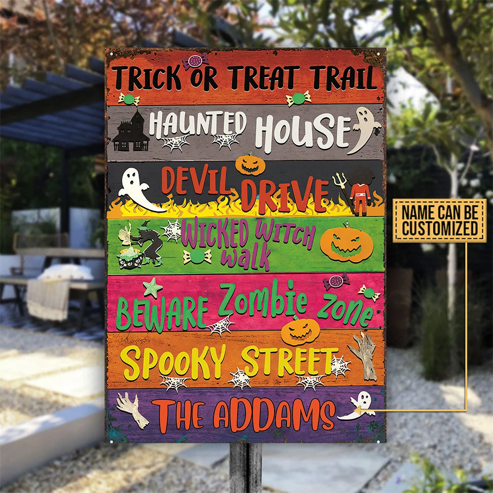 Trick Or Treat Trail - Personalized Metal Sign 3 Trick Or Treat Trail - Personalized Metal Sign - Image 3