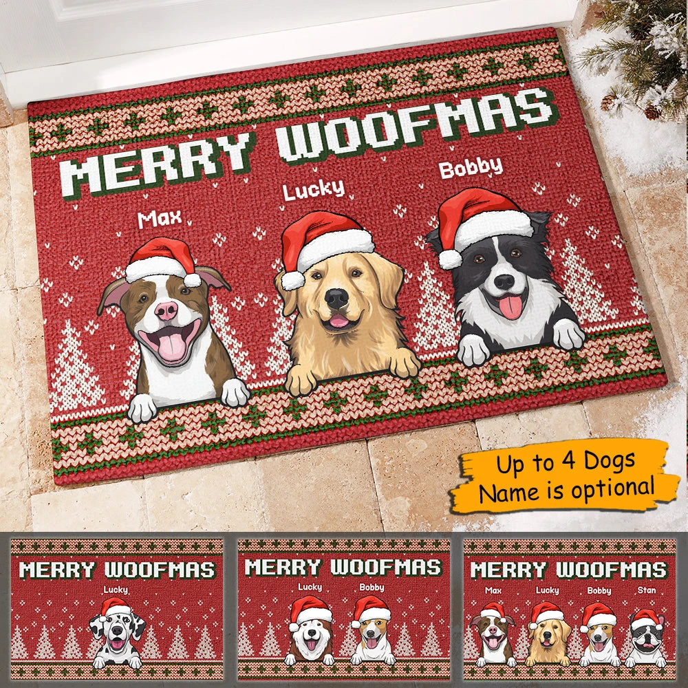 Merry Woofmas - Personalized Decorative Mat 3 Merry Woofmas - Personalized Decorative Mat - Image 3