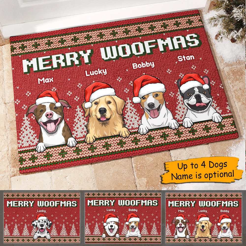 Merry Woofmas - Personalized Decorative Mat 4 Merry Woofmas - Personalized Decorative Mat - Image 4