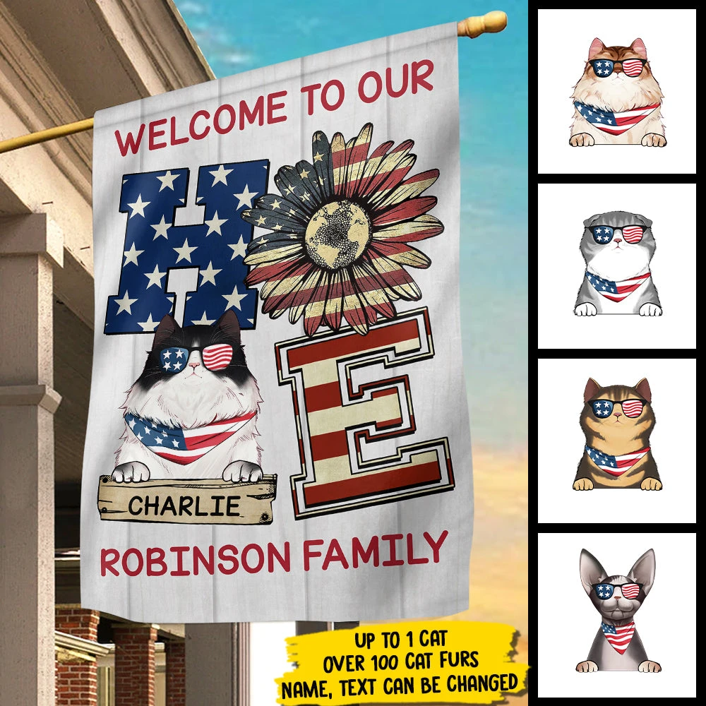 Welcome To Our Home - 4th Of July Decoration - Personalized Flag 2 Welcome To Our Home - 4th Of July Decoration - Personalized Flag - Image 2