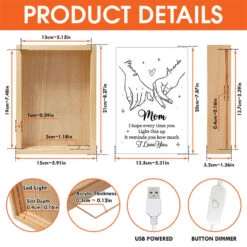 Thank You For Being The Light In My Life - Family Personalized Custom Frame Light Box - Mother's Day, Gift For Mom -Pawfect House Store FLB TH005 THUMB5