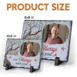 Custom Photo We're Always With You - Memorial Personalized Custom Rectangle Shaped Stone With Stand - Sympathy Gift For Family Members -Pawfect House Store MES PT007 thumb 4