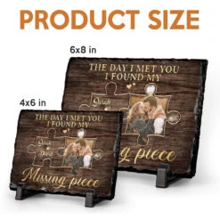 Custom Photo I Found My Missing Piece - Couple Personalized Custom Rectangle Shaped Stone With Stand - Gift For Husband Wife, Anniversary -Pawfect House Store MES PT025 thumb 4