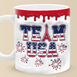 Overpower, Overtake, Overcome - Olympics 3D Inflated Effect Printed Mug - Olympics Vacation, Gift For Family Members, Best Friends