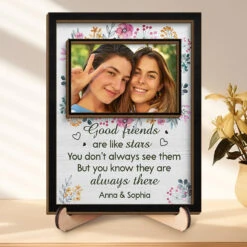 Custom Photo Good Friends Are Like Stars - Bestie Personalized Custom 2-Layered Wooden Plaque With Stand - Gift For Best Friends, BFF, Sisters -Pawfect House Store MWS P023 thumb1
