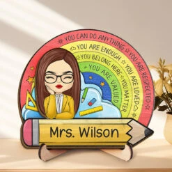 You Can Do Anything - Teacher Personalized Custom 2-Layered Wooden Plaque With Stand - Gift For Teacher -Pawfect House Store MWS PT006 thumb1