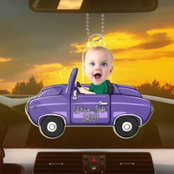 Custom Photo Just Have A Safe Trip, Daddy - Family Personalized Custom Car Ornament - Acrylic Custom Shaped - Gift For Family Members -Pawfect House Store THUMB 1 6