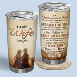 Love You Forever & Always - Couple Personalized Custom Tumbler - Gift For Husband Wife, Anniversary