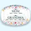 First Mom, Now Grandma - Family Personalized Custom Platter - Birthday Gift For Grandma