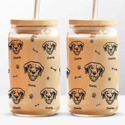 Dogs Never Bite Me Just Humans - Dog Personalized Custom Glass Cup, Iced Coffee Cup - Gift For Pet Owners, Pet Lovers