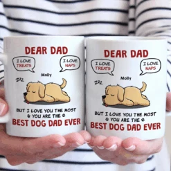 The Best Dog Dad Ever - Dog Personalized Custom Mug - Father's Day, Gift For Pet Owners, Pet Lovers