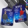 Hubby & Wifey Are Lifelong Travel Partners - Travel Personalized Custom Combo 2 Luggage Tags - Holiday Vacation Gift, Gift For Adventure Travel Lovers, Husband Wife, Anniversary