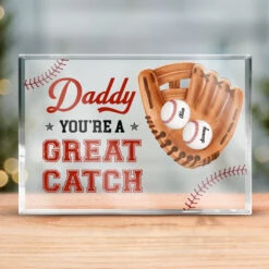 Great Catch, Daddy - Family Personalized Custom Rectangle Shaped Acrylic Plaque - Father's Day, Birthday Gift For Dad