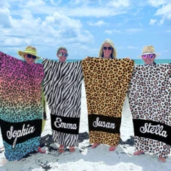 The Playful Pattern - Bestie Personalized Custom Beach Towel - Gift For Best Friends, BFF, Sisters
