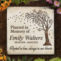 Rooted In Love, Always In Our Heart - Memorial Personalized Memorial Stone - Sympathy Gift, Gift For Family Members