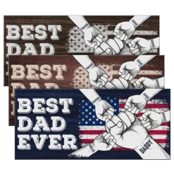 Best Dad Ever - Family Personalized Custom Rectangle Shaped Home Decor Wood Sign - Father's Day, House Warming Gift For Dad