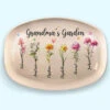 Grandma's Lovely Garden - Family Personalized Custom Platter - Gift For Grandma