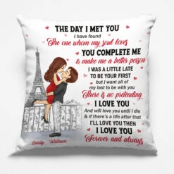 The Day I Met You - Couple Personalized Custom Pillow - Gift For Husband Wife, Anniversary