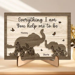 A Mother Is Your First Friend - Family Personalized Custom 2-Layered Wooden Plaque With Stand - House Warming Gift For Mom