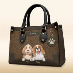 You're A Pawfect Fur Mom - Dog & Cat Personalized Custom Leather Handbag - Gift For Pet Owners, Pet Lovers