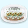 Grandma's Garden Love Grows Here - Family Personalized Custom Platter - Mother's Day, Birthday Gift For Grandma