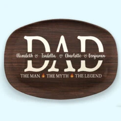 Dad The Man The Grill The Legend - Family Personalized Custom Platter - Father's Day, Birthday Gift For Dad
