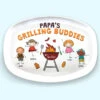 Grilling Buddies - Family Personalized Custom Platter - Father's Day, Birthday Gift For Dad