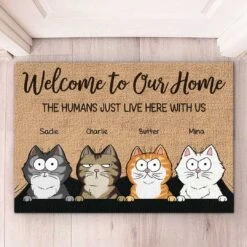 Enter With A Happy Heart - Cat Personalized Custom Decorative Mat - Gift For Pet Owners, Pet Lovers -Pawfect House Store THUMB 2 2fa6c126 7a83 496f 8b40 8b5fbffe2cbf