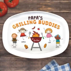 Grilling Buddies - Family Personalized Custom Platter - Father's Day, Birthday Gift For Dad -Pawfect House Store THUMB 2 33076406 79df 4e98 b9bb 6b4e956ce2b8
