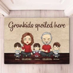 Grandkids Spoiled Here - Family Personalized Custom Decorative Mat - Gift For Grandparents -Pawfect House Store THUMB 2 3444465f 2c44 4c60 bf52 67f10aebb3a2