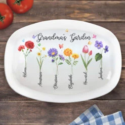 Grandma's Garden Is Awesome - Family Personalized Custom Platter - Mother's Day, Birthday Gift For Grandma -Pawfect House Store THUMB 2 4cbc7879 7644 4e88 b232 97dad27d9546