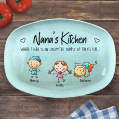 Kitchen Where Memories Are Made And Grandkids Are Spoiled - Family Personalized Custom Platter - Birthday Gift For Grandma -Pawfect House Store THUMB 2 ef883e89 7bd4 4529 964b d72a742e1194