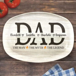 Papa The Man The Grill The Legend - Family Personalized Custom Platter - Father's Day, Birthday Gift For Dad -Pawfect House Store THUMB 2 efd36f0a 5210 4238 9e1a c68f1582eee2