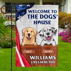 Welcome To The Dogs' House - Dog & Cat Personalized Custom Patriotic Flag - Independence Day, 4th Of July, Gift For Pet Owners, Pet Lovers -Pawfect House Store THUMB 3 095d64fe 788d 412e 957a d5f260f0383d