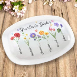 Grandma's Garden Is Awesome - Family Personalized Custom Platter - Mother's Day, Birthday Gift For Grandma -Pawfect House Store THUMB 3 192f08b2 b700 493f 9309 a2baab790d89