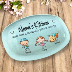 Kitchen Where Memories Are Made And Grandkids Are Spoiled - Family Personalized Custom Platter - Birthday Gift For Grandma -Pawfect House Store THUMB 3 1ba0c642 0d5e 4450 9818 da18f28de818