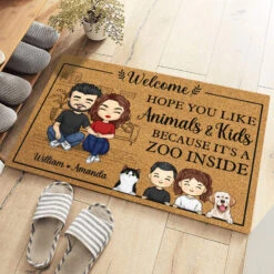 Hope You Like, It's A Zoo Inside - Family Personalized Custom Decorative Mat - Gift For Family Members -Pawfect House Store THUMB 3 1f68dbf1 8adb 467d bc6c be7dc5d09ee4