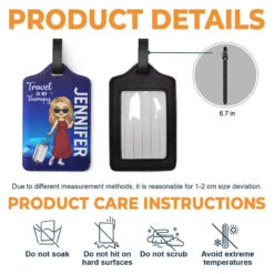 Travel Is My Therapy - Travel Personalized Custom Luggage Tag - Holiday Vacation Gift, Gift For Adventure Travel Lovers -Pawfect House Store THUMB 3 58c7bf63 e389 4e6b 9061 00499e40a336