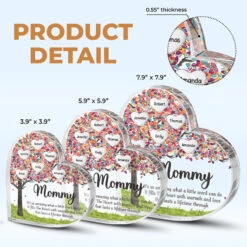 A Mommy's Love Will Never End - Family Personalized Custom Heart Shaped Acrylic Plaque - Gift For Mom, Grandma -Pawfect House Store THUMB 3 5f6a8b39 4be0 4437 a484 2fe50a8c1fab