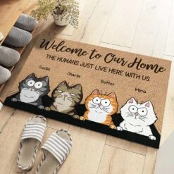 Enter With A Happy Heart - Cat Personalized Custom Decorative Mat - Gift For Pet Owners, Pet Lovers -Pawfect House Store THUMB 3 651d6c39 cd24 4672 844a da093ef501bc