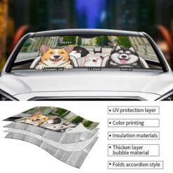Nature Is Calling & I Must Go - Dog & Cat Personalized Custom Auto Windshield Sunshade, Car Window Protector - Gift For Pet Owners, Pet Lovers -Pawfect House Store THUMB 3 954a4a89 6f8f 41bc 8be2 faecceeb1728