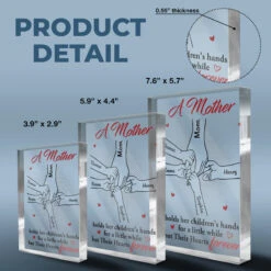 A Mother Holds Her Children's Hands - Family Personalized Custom Rectangle Shaped Acrylic Plaque - Gift For Mom -Pawfect House Store THUMB 3 98c68557 249f 4a82 9290 8830adc563b2