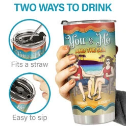 Love You To The Beach And Back - Couple Personalized Custom Tumbler - Gift For Husband Wife, Anniversary -Pawfect House Store THUMB 3 a5561aa4 79b8 4142 bed0 094f7130172b