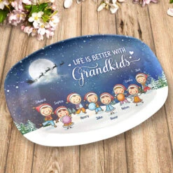 Grandkids Make Life More Grand - Family Personalized Custom Platter - Christmas Gift For Grandma -Pawfect House Store THUMB 3 aa13c670 fc14 4508 b881 28927780ead1