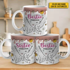 Sisters By Heart - Bestie Personalized Custom 3D Inflated Effect Printed Mug - Gift For Best Friends, BFF, Sisters, Coworkers -Pawfect House Store THUMB 3 b1a0f43a 6fd0 4e7c af3f ab349e0681b9